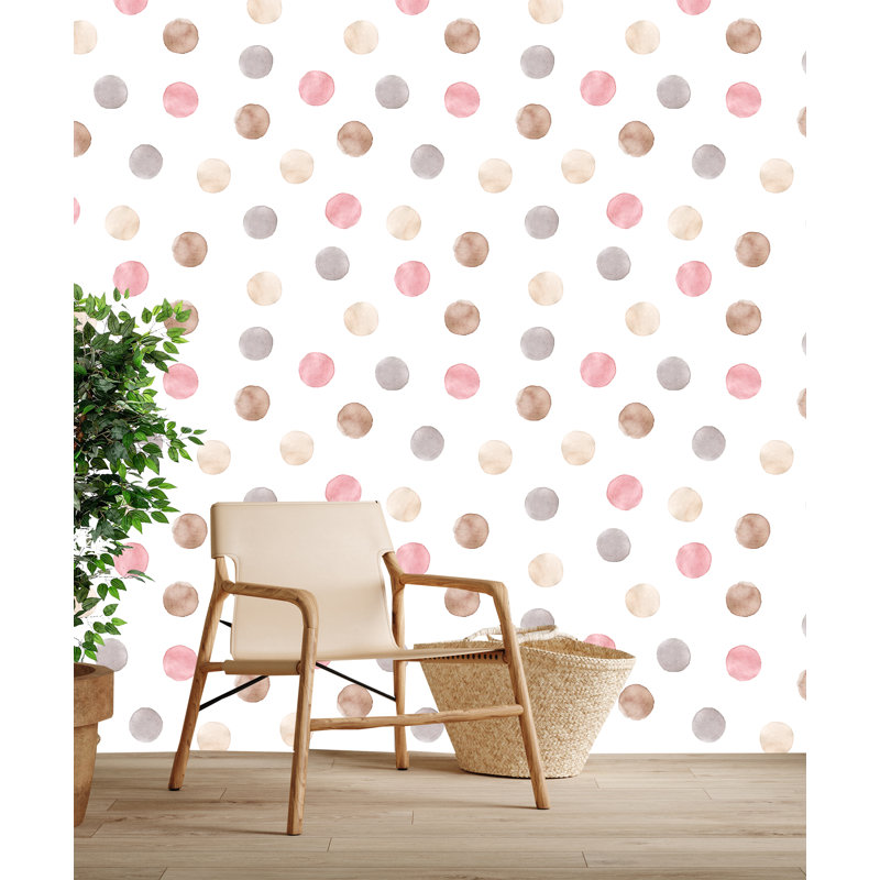 Rouleau de papier peint adhésif pour chambre de bébé L 10 pi x l 24 po Cicle Dots