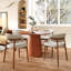 Petite table de salle à manger ronde sur pied en bois massif de 43 po pour 2 à 4 personnes