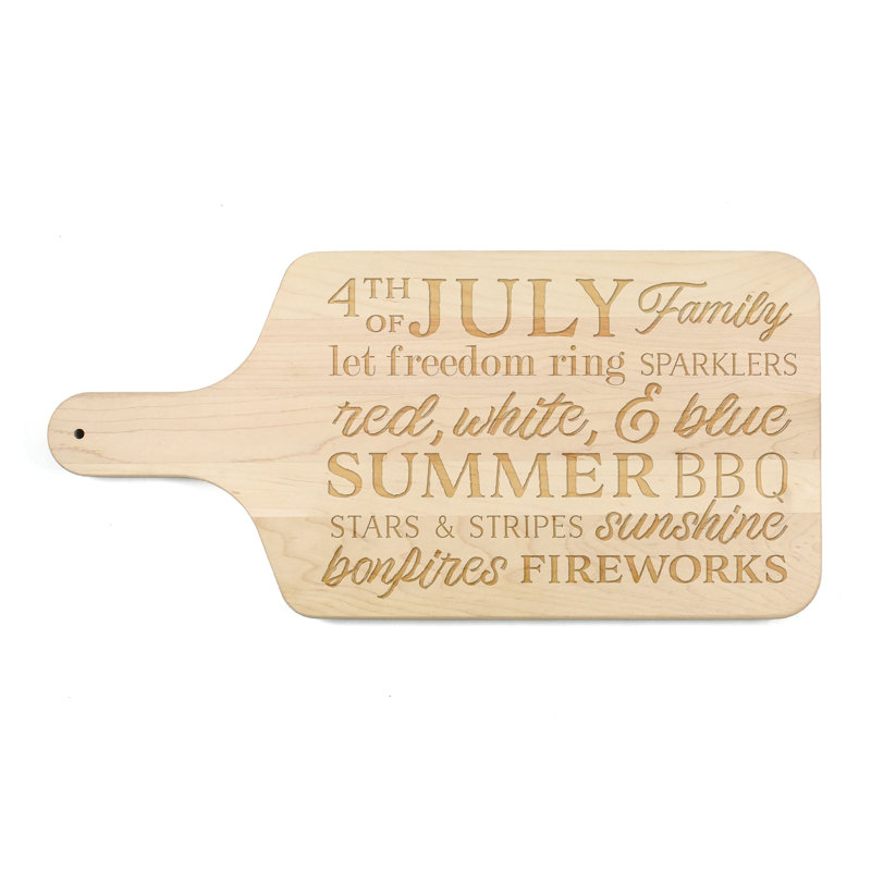4th of July Words Cutting Board, Light Brown