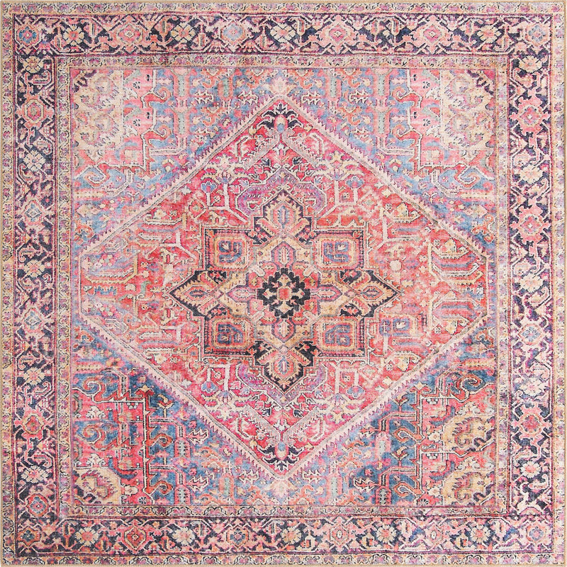 Mauri Chenille Oriental Indoor Rug, Square 7'6"