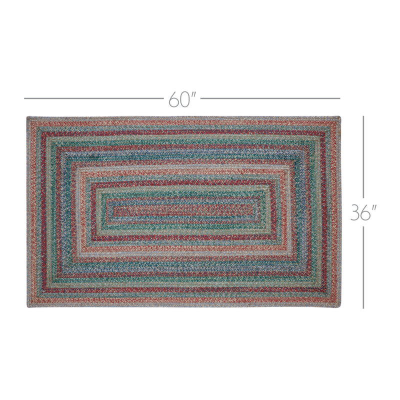Tapis vert tressé à la main Madiana, Rectangle 3 pi x 5 pi