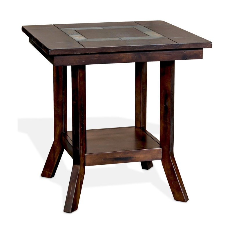 Table de bout Odel, 1 tablette, acajou brun foncé, rectangulaire 25 po
