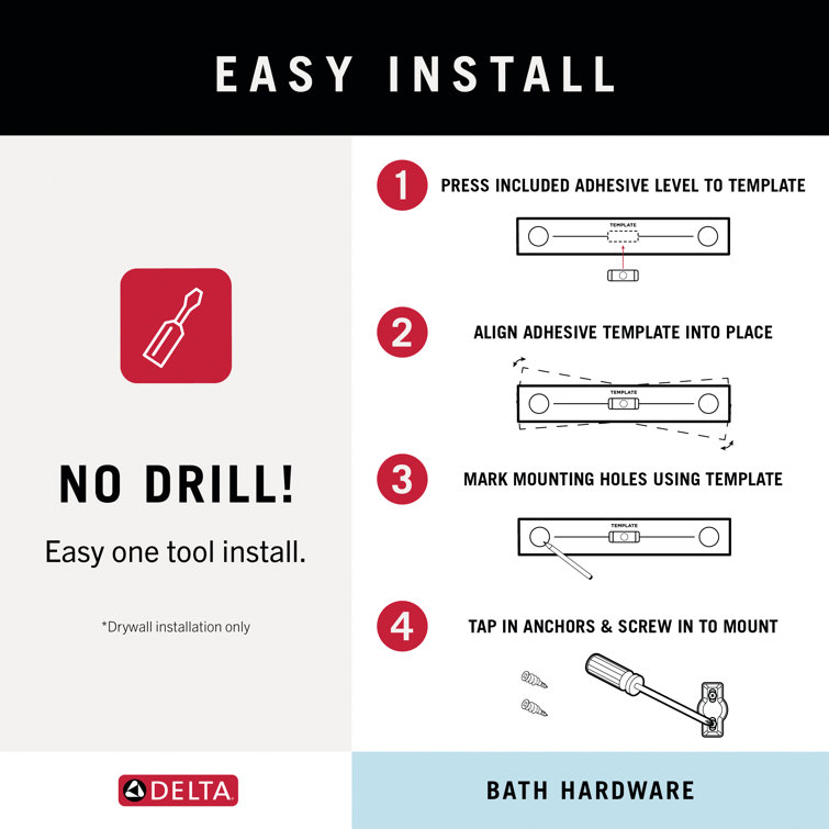 Delta Ashlyn 24 in. Wall Mount Towel Bar Bath Hardware Accessory & Reviews  - Wayfair Canada