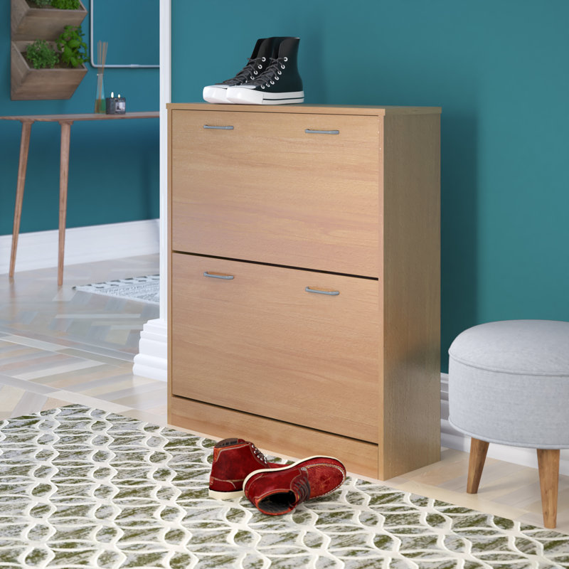 Sahara 20 Pair Flip Down Shoe Storage, Beech