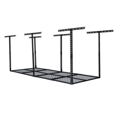 Étagère de rangement suspendue robuste de 91 cm x 244 cm, réglable au plafond, capacité de 272 kg, système de rangement métallique pour garage