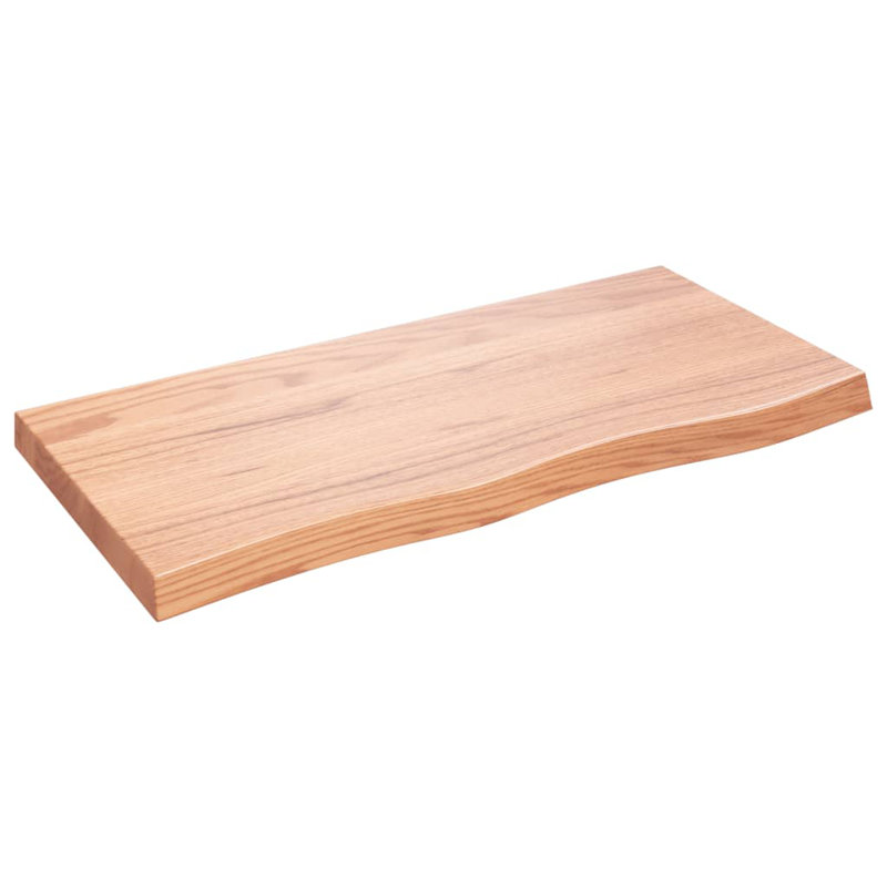 Loon Peak® Wall Shelf Light Brown Treated Solid Wood Oak, 39.4" H x 19.7" W x 2.4" D