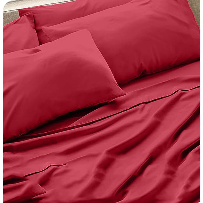 6-Piece Premium Deep Pockets Microfiber Sheet Set, Full, Salmon Pink