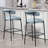 26'' Counter Height Bar Stools Teddy Fabric Cover Kitchen Island Counter Bar Stool With Black Powder Coating Base And Footrest-1335392443