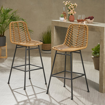 Outdoor Wicker Barstools (Set Of 2)