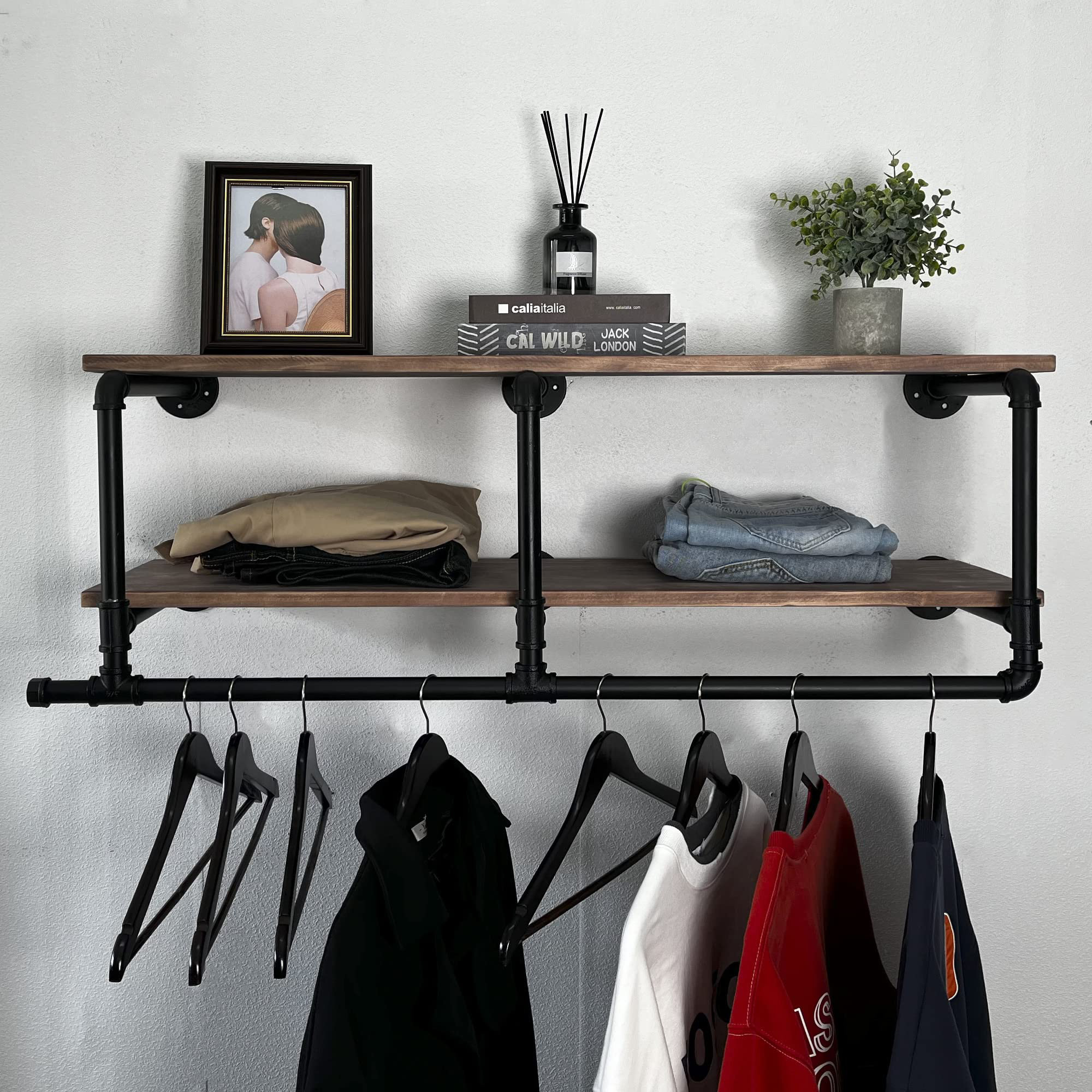 Rebrilliant Mellissia Metal Wall Mounted Clothes Rack | Wayfair