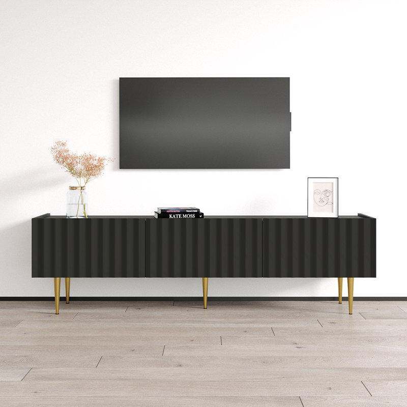 Meuble télé 70,9 po Rillie, Noir