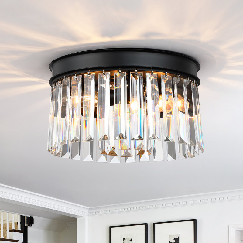 Plafonnier encastré en cristal 3 lumières Krunislava, Noir