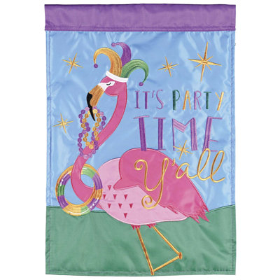 Gardenflag Partytime Flamingo Mardi Gras