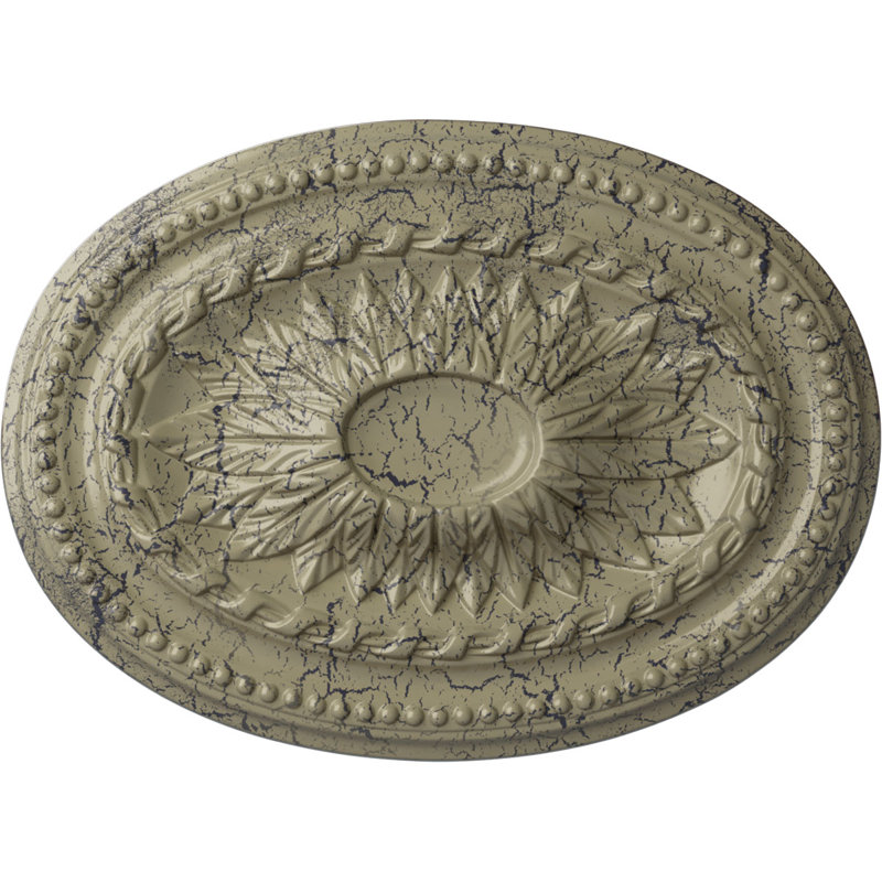 Endurathane Valletta Ceiling Medallion, 18"OD x 3 1/2"ID x 1"P (Fits Canopies up to 3 1/2"), Hand-Painted Root Beer Crackle Finish