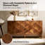 Console Mid-Century en noyer avec tablettes réglables