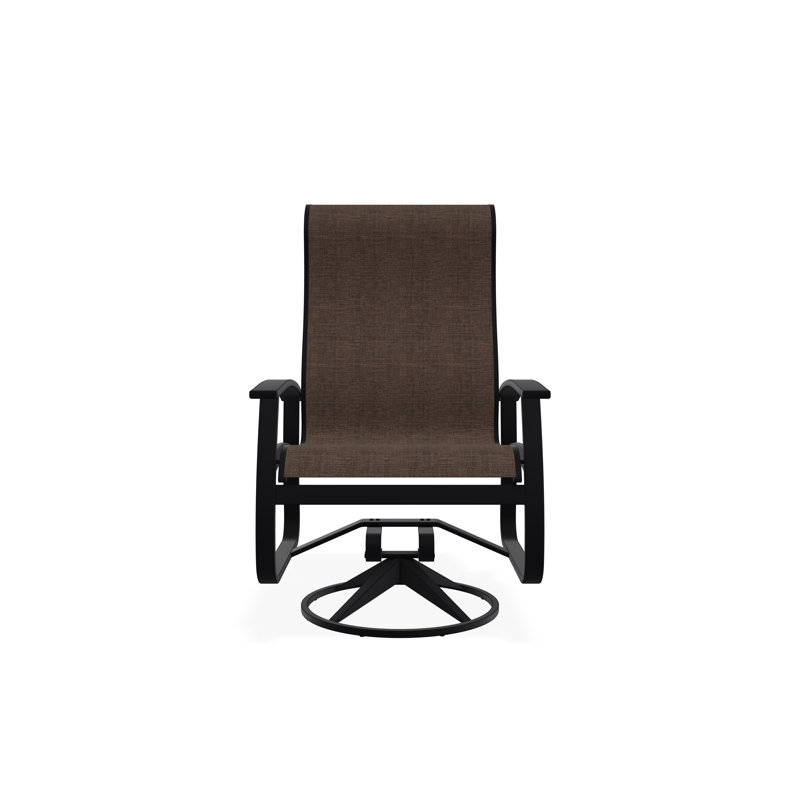 Belle Isle Outdoor Dining Chair, Black, Mocha Sunbrella®