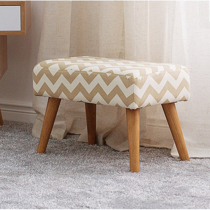 50cm Wide Rectangle Chevron Standard Ottoman, Brown