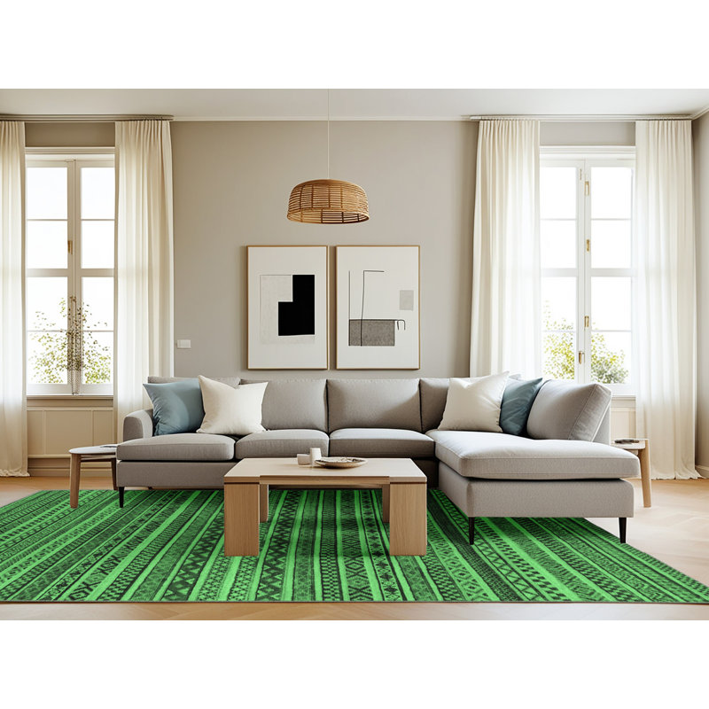 Keaster Washable Geometric Indoor Rug, Rectangle 8' x 12'