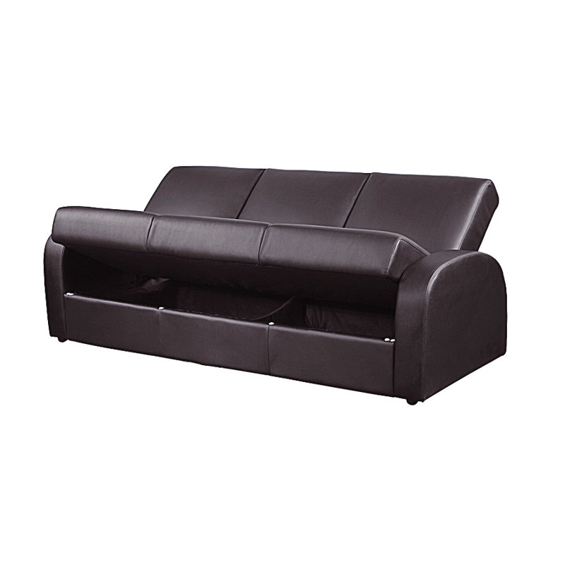 Cauldwell 3 Seater Faux Leather Sleeper, Brown
