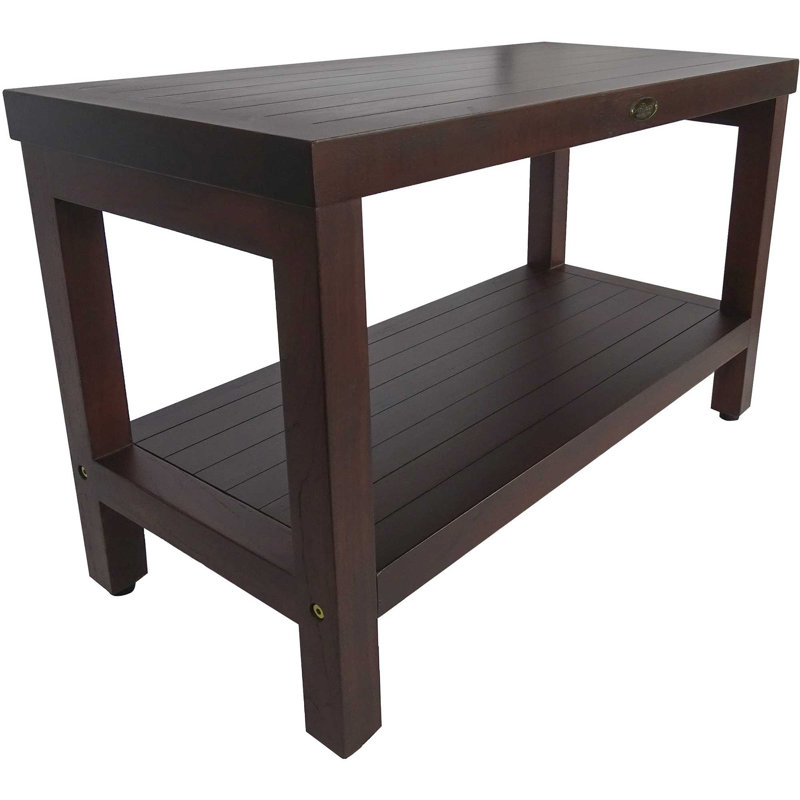 Ripley 13'' W Teak Shower Bench, 18" H x 30" W x 14" D