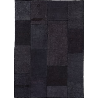 Tapis noir en coton noué à la main Abercromby