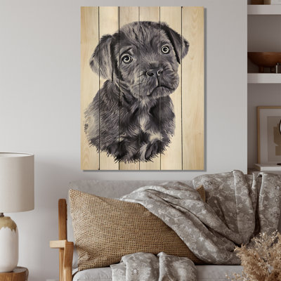 Dessin de race de chien Cane Corso - impression traditionnelle sur bois