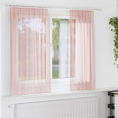 Voile Curtains With Tab Top 2 Pcs