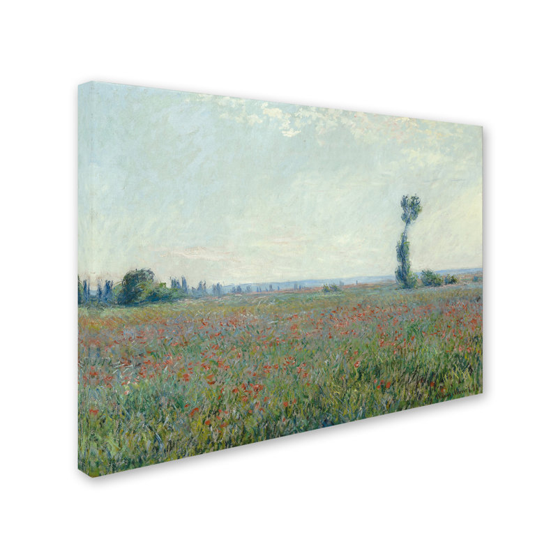 «Poppy Field» par Claude Monet - reproduction imprimée, H 35 po x l 47 po