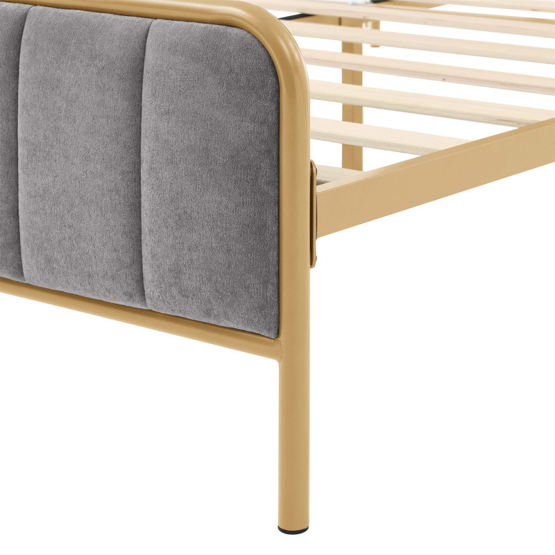 Ashley Upholstered Bed Frame, Gray