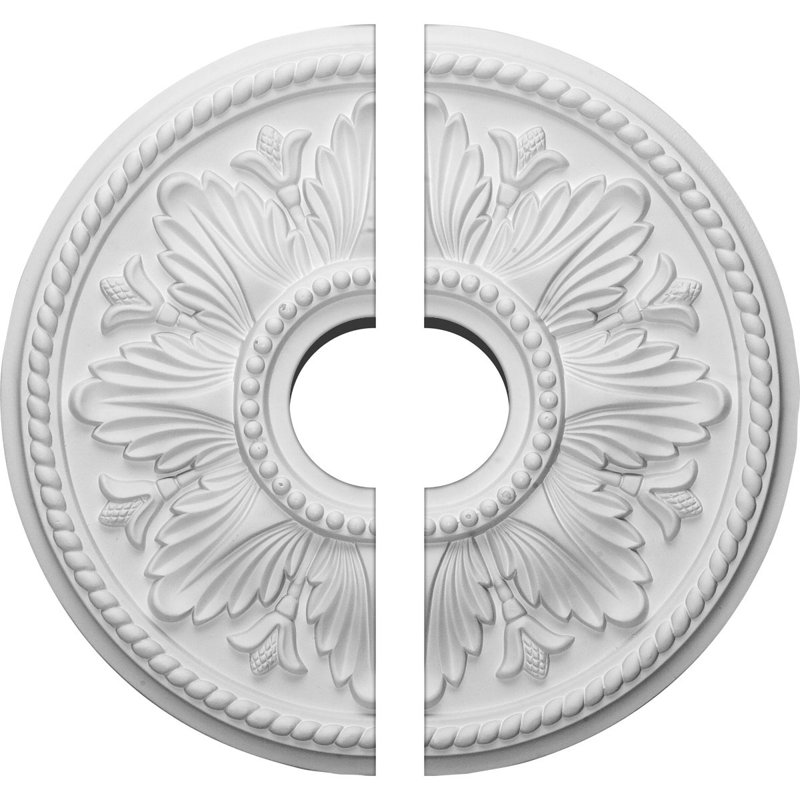 Médaillon de plafond Endurathane Edinburgh, DE 18 po x P 3 1/2 po x P 1 3/4 po (convient aux auvents jusqu'à 5 1/4 po), deux pièces, apprêté en usine