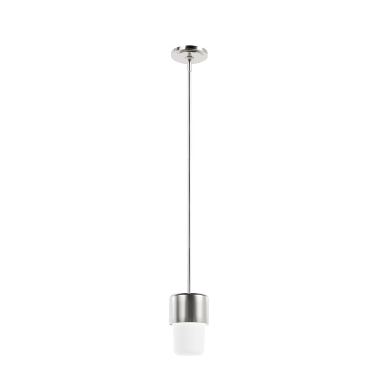 Luminaire suspendu cylindrique 1 lumière Station, Nickel brossé