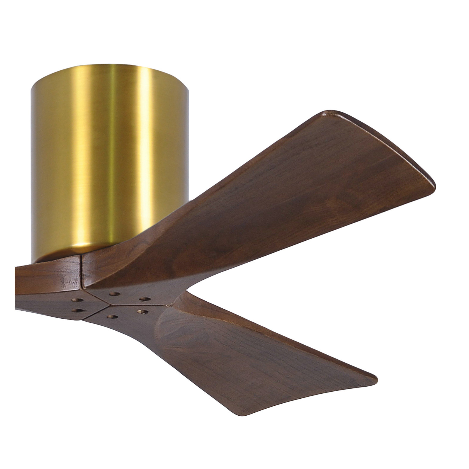 Olivier 3 Blade Ceiling Fan, Brushed Brass, Walnut Tone, 42"