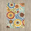 Tapis bleu/beige/jaune touffeté à la main Kim-15628583