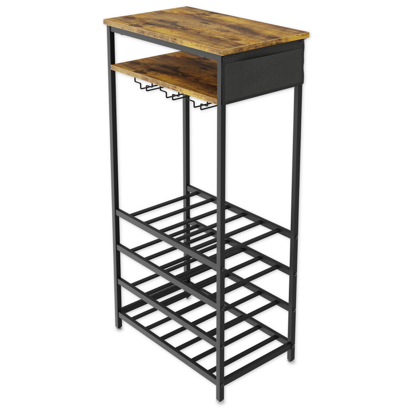 Briah Floor Wine Bottle & Glass Rack