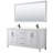 Daria 72 " W Freestanding Standard Double Vanity Bathroom Vanity With Carrara Marble Top with Mirror-97900764-97900761-97900767
