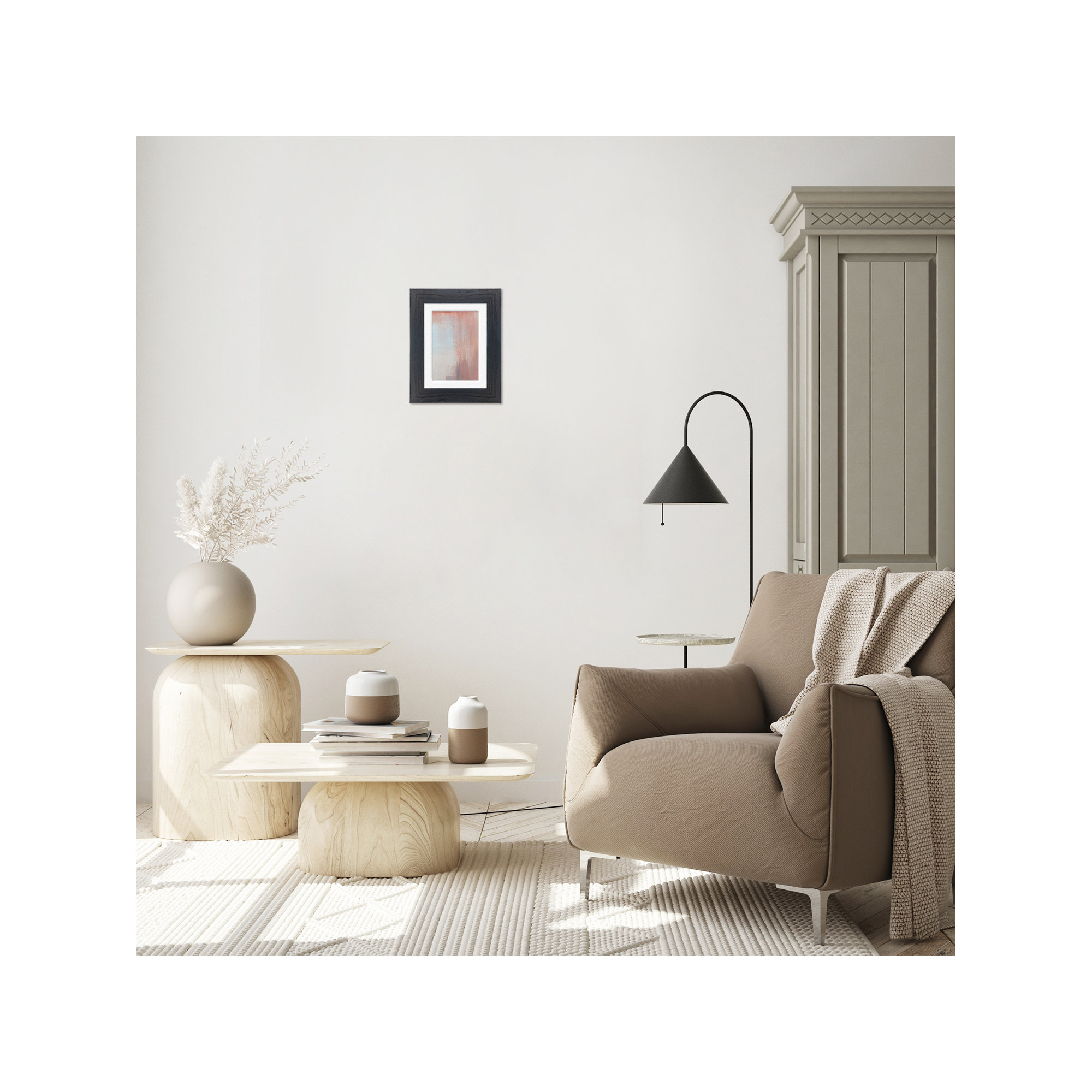 Arkhurst Wood Picture Frame with Mat, 4" x 6", Black, 8" x 10"