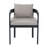 Outdoor Patio 3PCS Dining Set (2PCS Black Finished Aluminum Dining Chair With Beige Cushion And 1PC Acacia Wood Dining Table)-1052178316-1052178319-1052178312