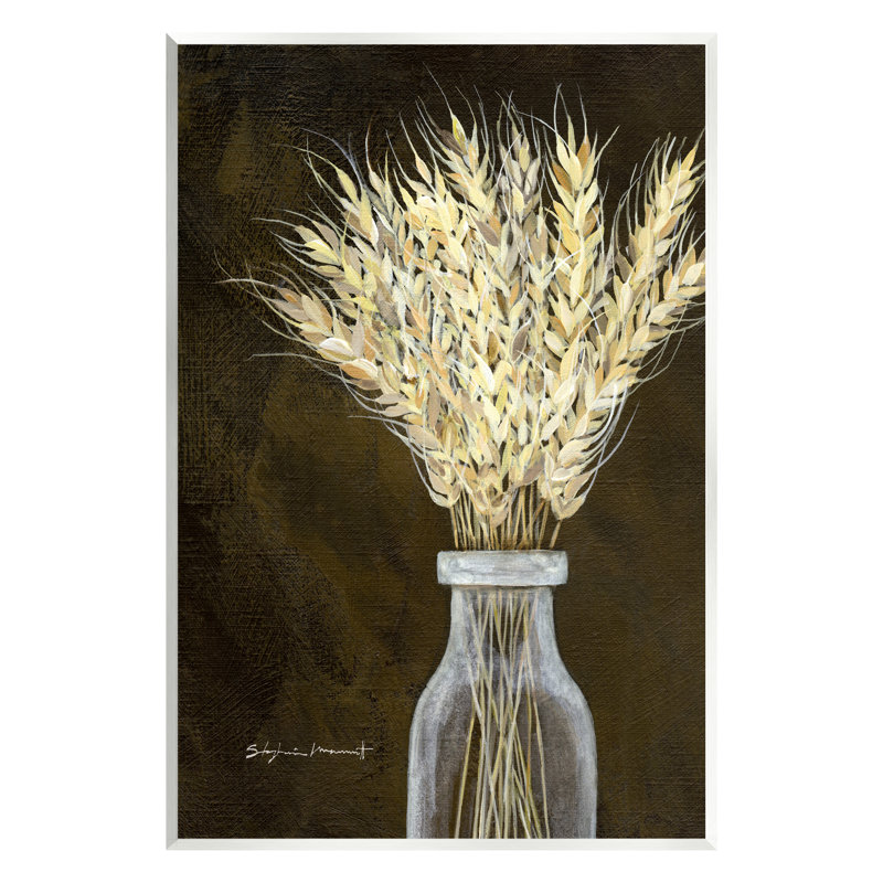 "Wheat Sprigs", "Earth terry bouquet", art mural par Stephanie Workman Marrott, H 15 po x l 10 po x P 0,5 po, Bois