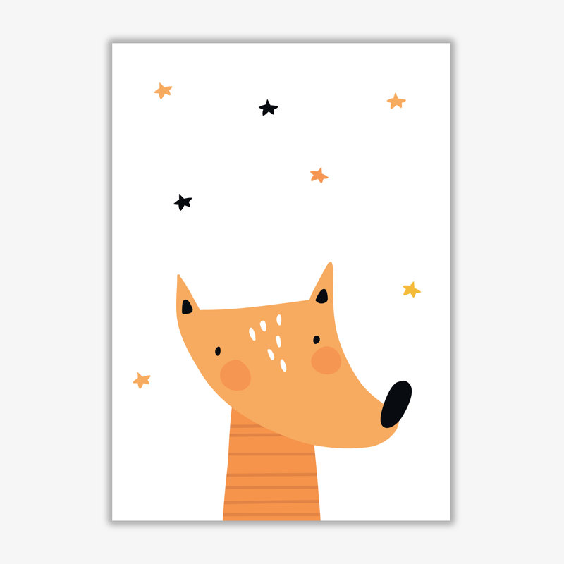 Scandi Fox - Single Picture Frame Print, No Frame, 30 cm H x 21 cm W x 1 cm D