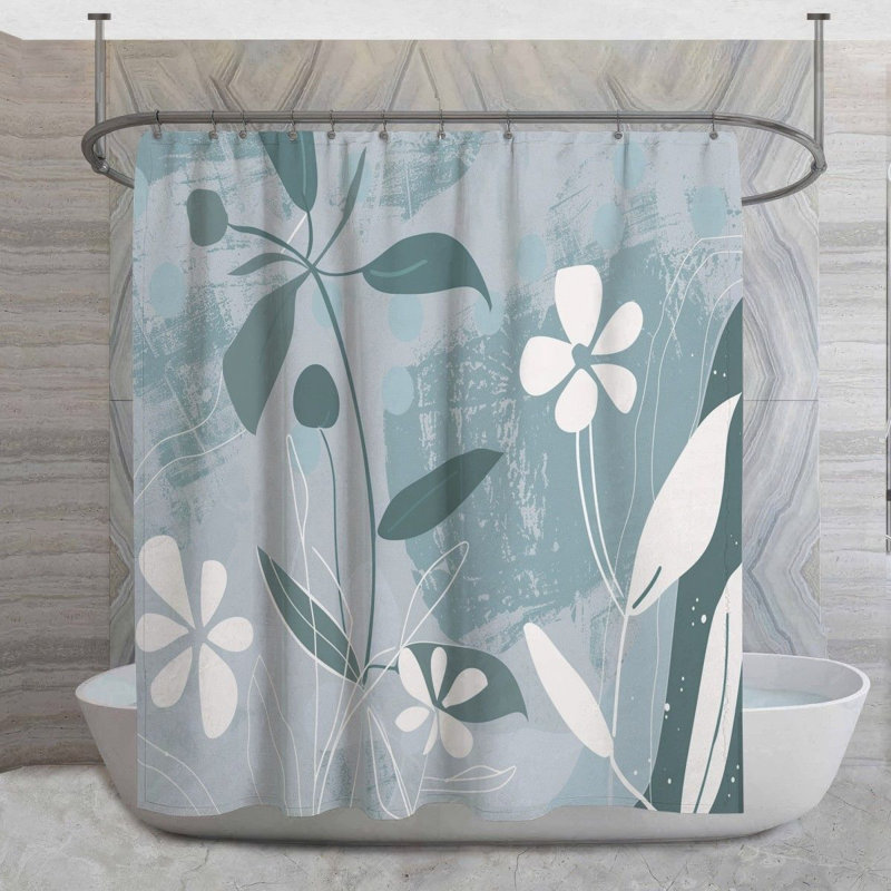 Rideau de douche Minimalist Plants, H 93 po x l 70 po
