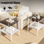 2 tables de bout pour le salon, verre trempé gris et L 19,1 po x l 15,51 po H 20,71 po, capacité de charge de 110 lb, surface lisse et table de 2, mobilier de pièce, apparence élégante-251482026-251482025