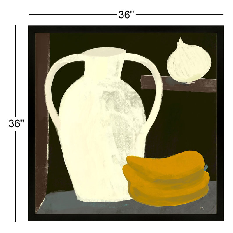 Chataignier Kitchen Shelf - Painting on Paper, Noir, H 36 po x l 36 po x P 1,25 po