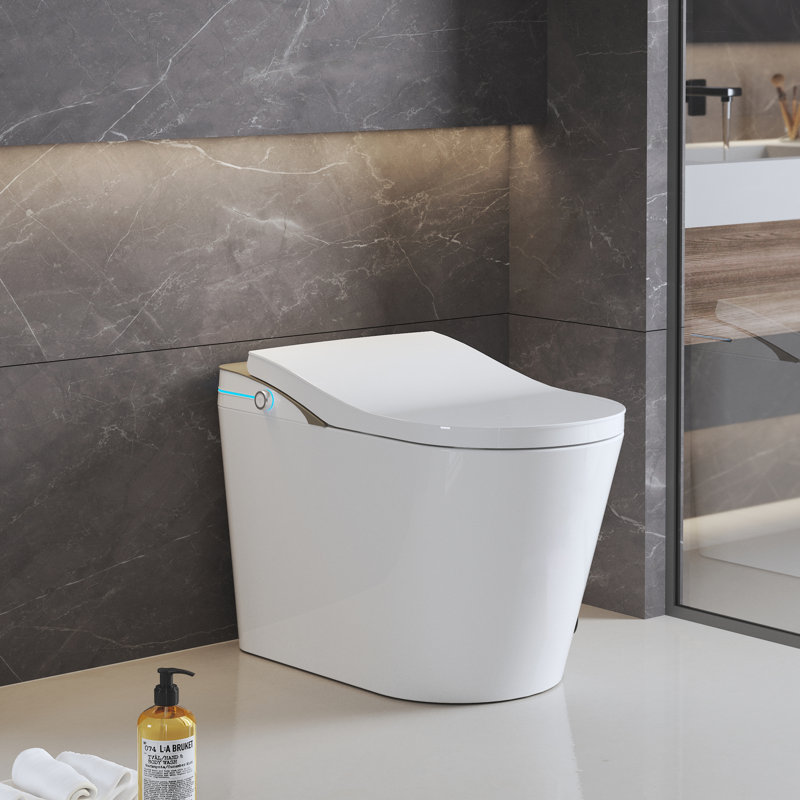 MEDUNJESS Smart Toilet With Auto Lid, Heated Seat, Instant Warm Water, Wireless Remote, Night Light & Multiple Wash Modes