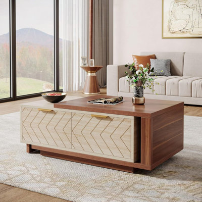 Table basse à rallonge de 42,13 pouces avec 2 tiroirs de rangement