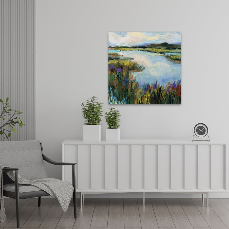 Art floral contemporain trouvé, H 24 po x l 24 po
