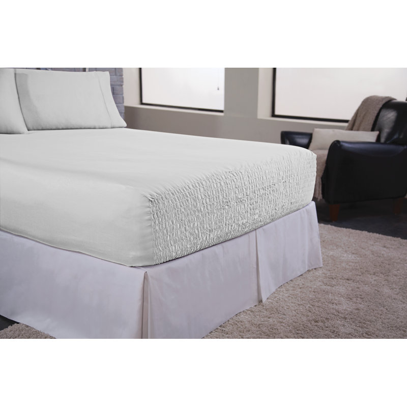 500TC Cotton Rich Blend BedTite Tight Grip Sheet Set, King, White