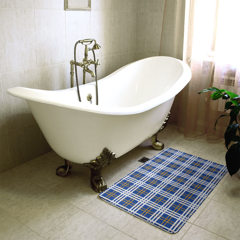 Tapis de bain LA, Bleu/blanc, l 21 po x L 34 po
