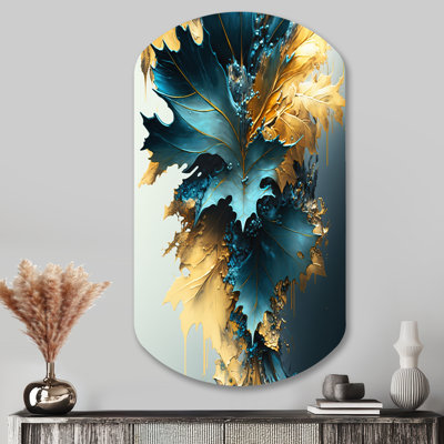 «Everett - Asymmetric Leaves», reproduction d'art murale en métal cylindrique