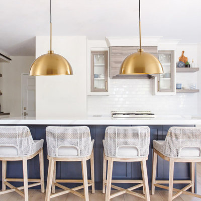 Industrial 2-Light Gold Pendant Light Double Head Adjustable Ceiling Lamp for Kitchen Island Dining Table Bar