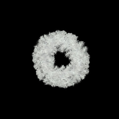 Couronne de Noël artificielle épinette blanche en cristal - non éclairée 20 pouces